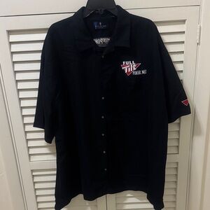 Bill Blass Black Poker Graphic Button Down Shirt